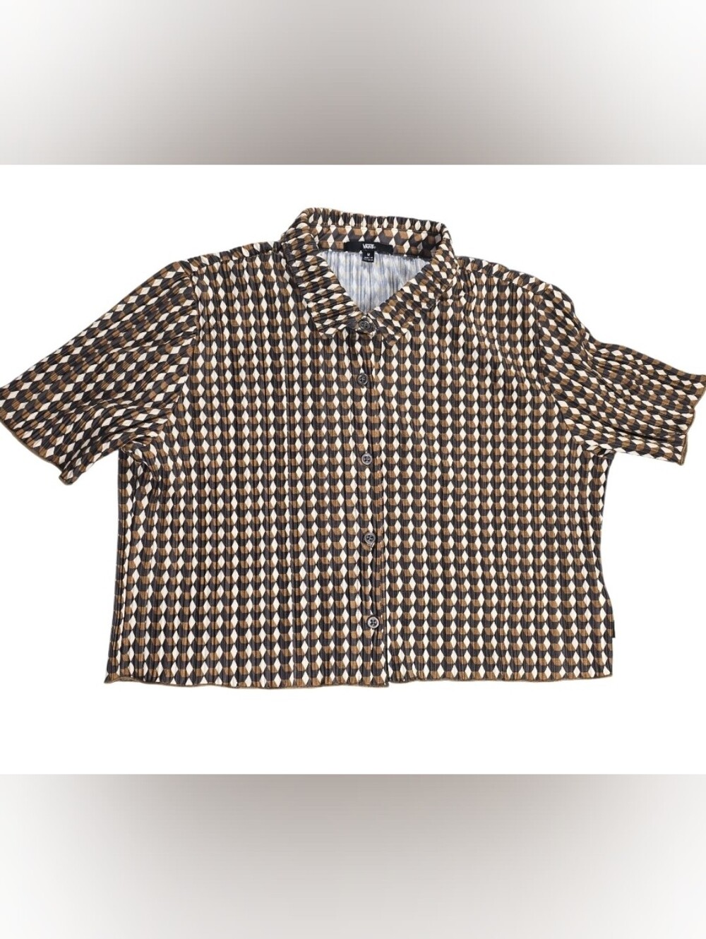 Vans Women’s Size M Geometric Print Short Sleeve Button-Up Shirt